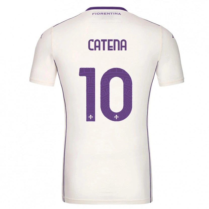 Danxen Mujer Camiseta Michela Catena #10 Blanco Púrpura Rojo 2ª Equipación 2025/26 La Camisa