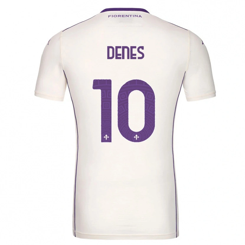 Danxen Mujer Camiseta Adrián Dénes #10 Blanco Púrpura Rojo 2ª Equipación 2025/26 La Camisa