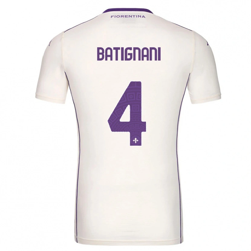 Danxen Mujer Camiseta Francesco Batignani #4 Blanco Púrpura Rojo 2ª Equipación 2025/26 La Camisa