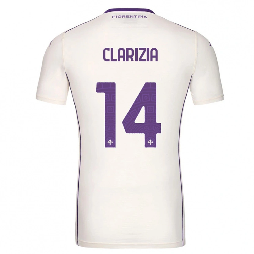 Danxen Mujer Camiseta Leonardo Clarizia #14 Blanco Púrpura Rojo 2ª Equipación 2025/26 La Camisa