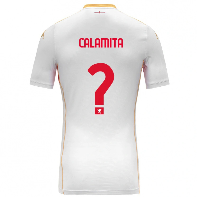 Danxen Mujer Camiseta Samuele Calamita #0 Blanco Rojo 2ª Equipación 2025/26 La Camisa