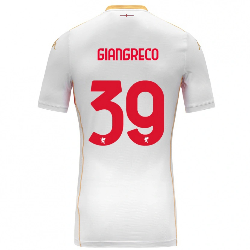 Danxen Mujer Camiseta Nicolò Giangreco #39 Blanco Rojo 2ª Equipación 2025/26 La Camisa