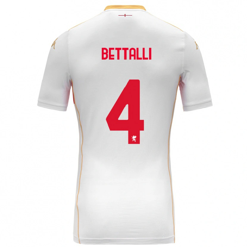 Danxen Mujer Camiseta Giorgia Bettalli #4 Blanco Rojo 2ª Equipación 2025/26 La Camisa