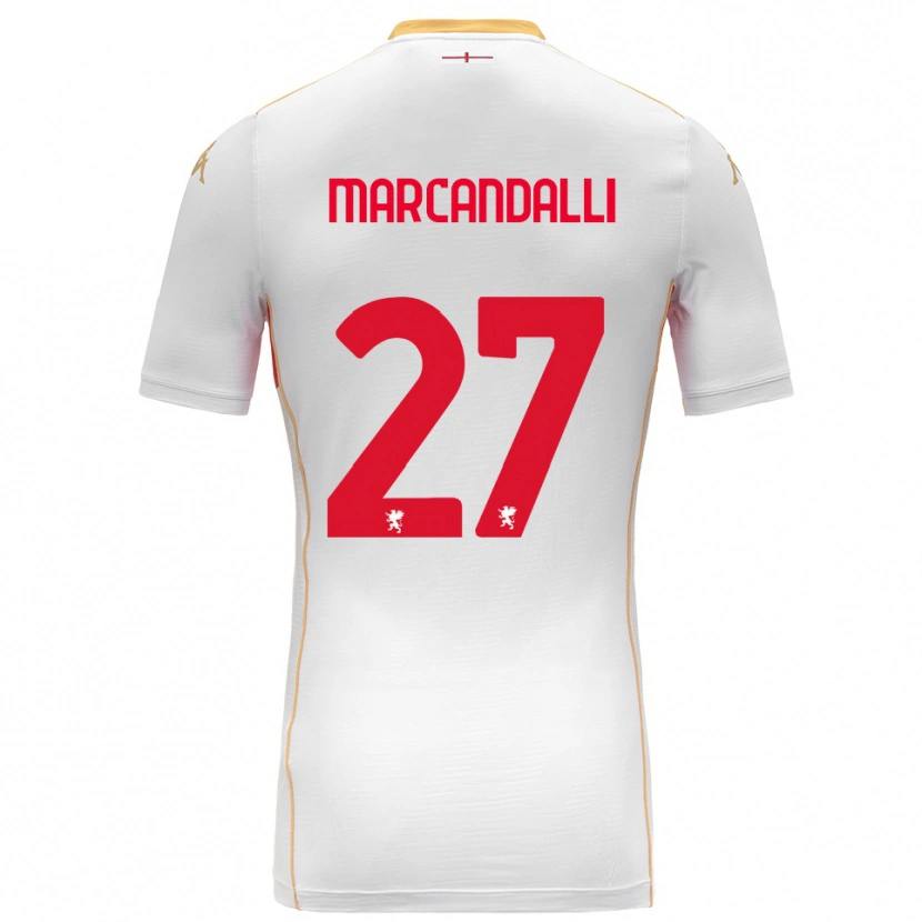 Danxen Mujer Camiseta Alessandro Marcandalli #27 Blanco Rojo 2ª Equipación 2025/26 La Camisa