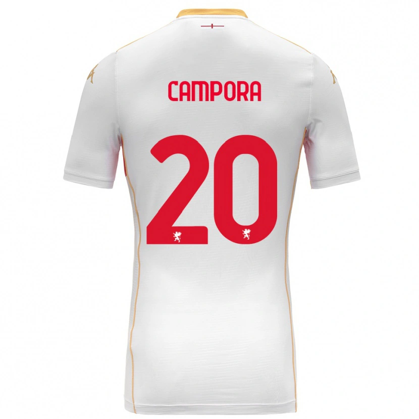 Danxen Mujer Camiseta Alice Campora #20 Blanco Rojo 2ª Equipación 2025/26 La Camisa