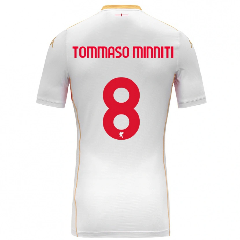 Danxen Mujer Camiseta Giovanni Tommaso Minniti #8 Blanco Rojo 2ª Equipación 2025/26 La Camisa
