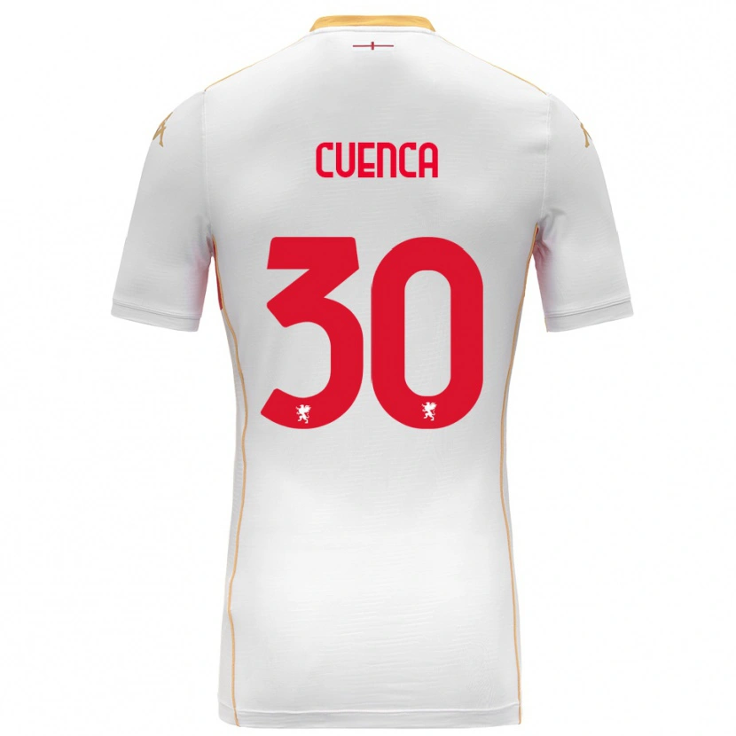 Danxen Mujer Camiseta Hugo Cuenca #30 Blanco Rojo 2ª Equipación 2025/26 La Camisa