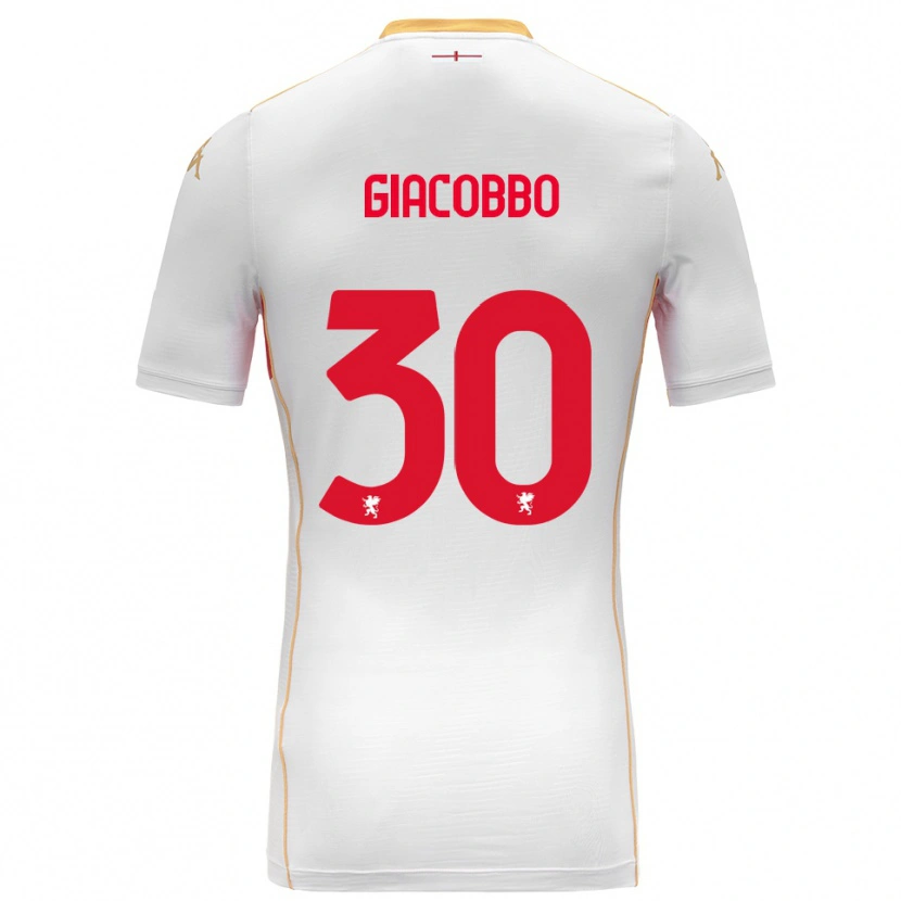 Danxen Mujer Camiseta Giulia Giacobbo #30 Blanco Rojo 2ª Equipación 2025/26 La Camisa