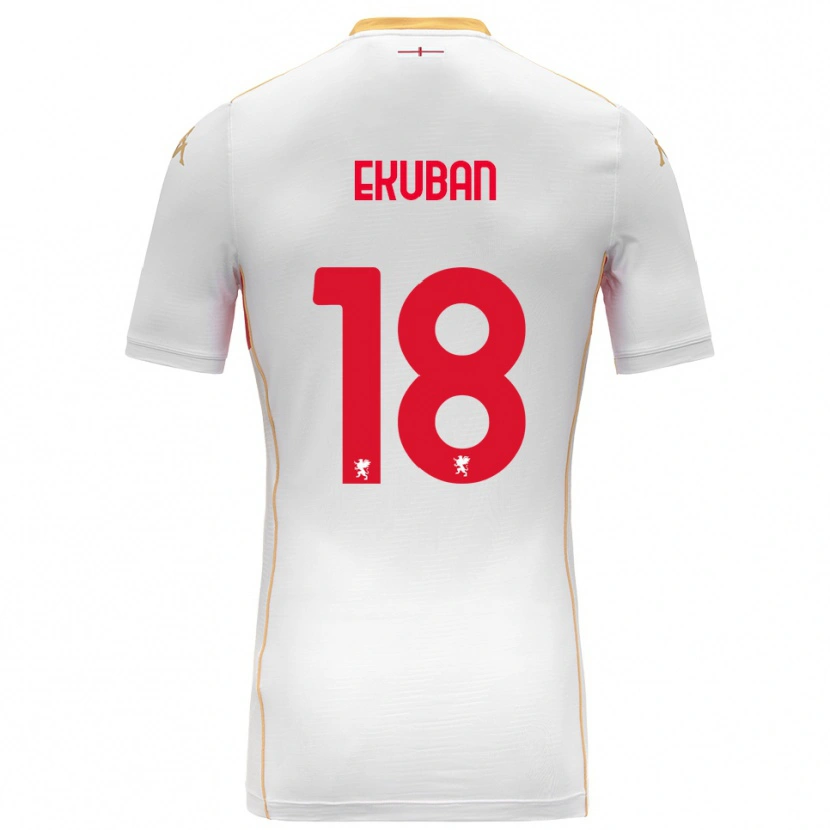 Danxen Mujer Camiseta Caleb Ekuban #18 Blanco Rojo 2ª Equipación 2025/26 La Camisa