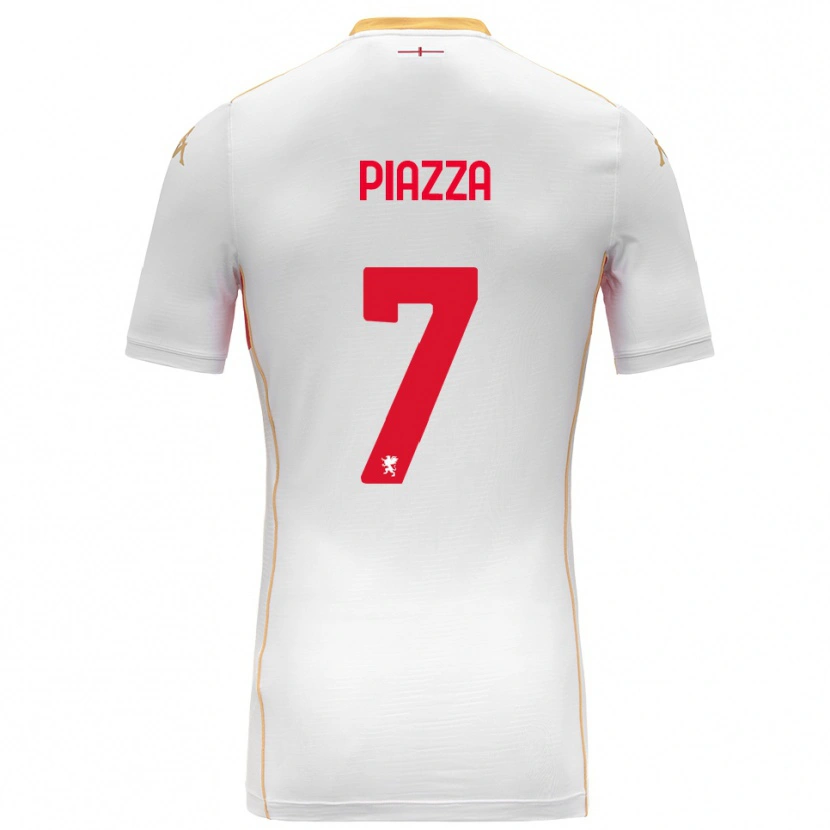 Danxen Mujer Camiseta Matteo Piazza #7 Blanco Rojo 2ª Equipación 2025/26 La Camisa
