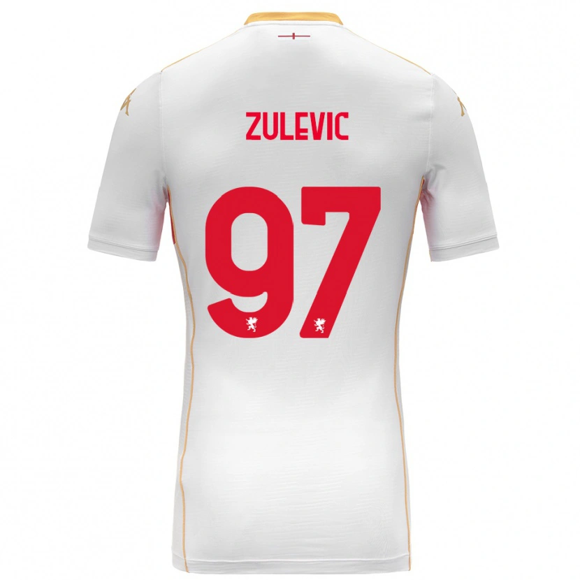 Danxen Mujer Camiseta Adam Zulevic #97 Blanco Rojo 2ª Equipación 2025/26 La Camisa