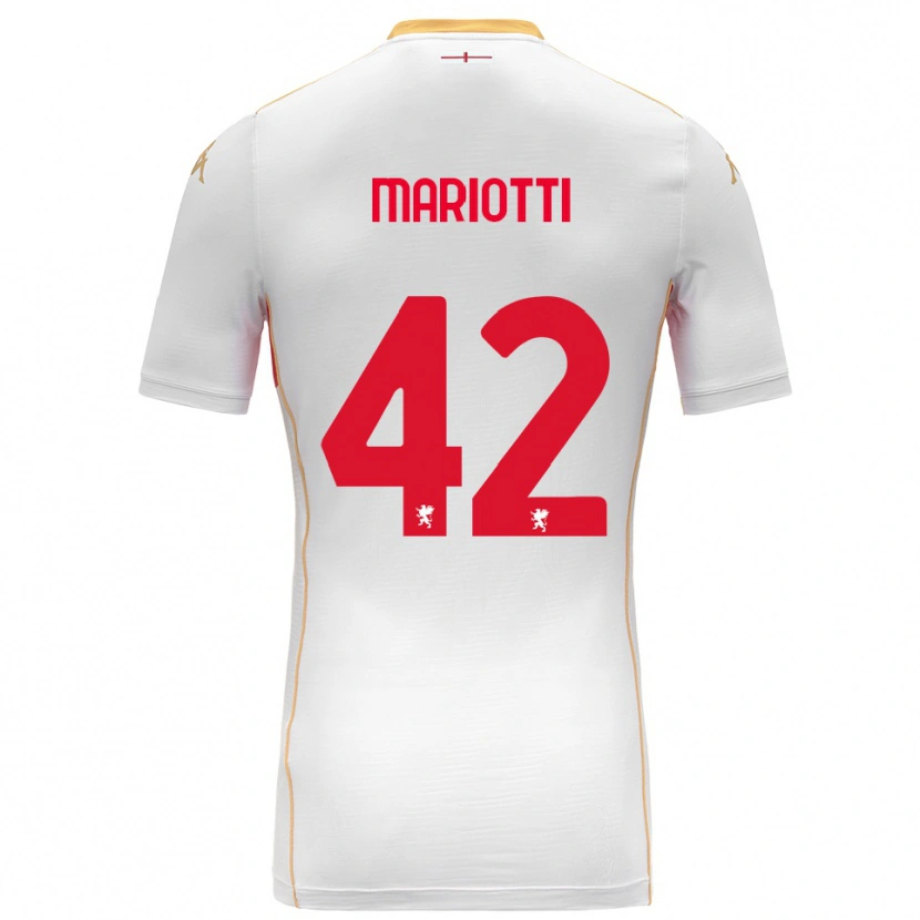 Danxen Mujer Camiseta Andrea Mariotti #42 Blanco Rojo 2ª Equipación 2025/26 La Camisa