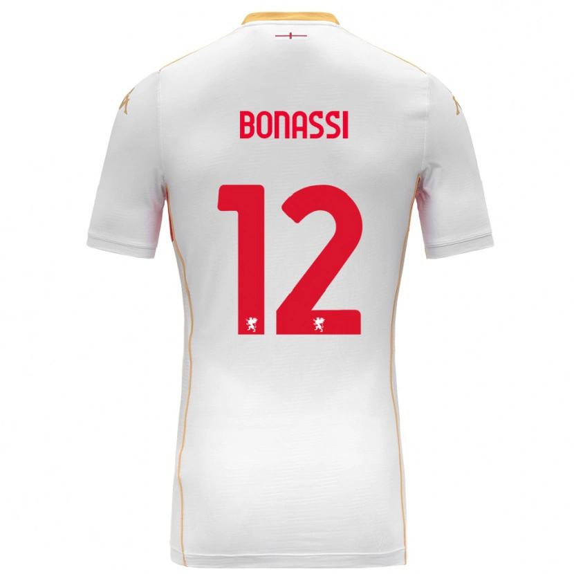 Danxen Mujer Camiseta Lorenzo Bonassi #12 Blanco Rojo 2ª Equipación 2025/26 La Camisa