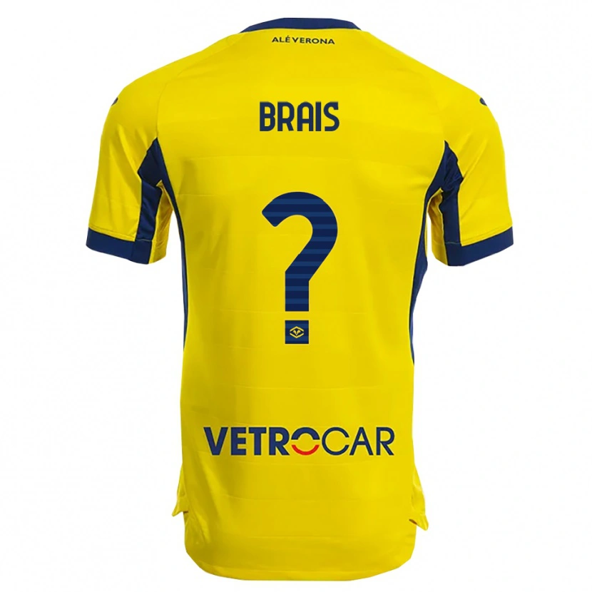 Danxen Mujer Camiseta Alessandro Brais #0 Amarillo Marino 2ª Equipación 2025/26 La Camisa