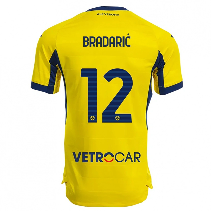 Danxen Mujer Camiseta Domagoj Bradarić #12 Amarillo Marino 2ª Equipación 2025/26 La Camisa