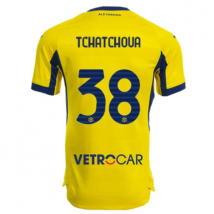 Danxen Mujer Camiseta Jackson Tchatchoua #38 Amarillo Marino 2ª Equipación 2025/26 La Camisa