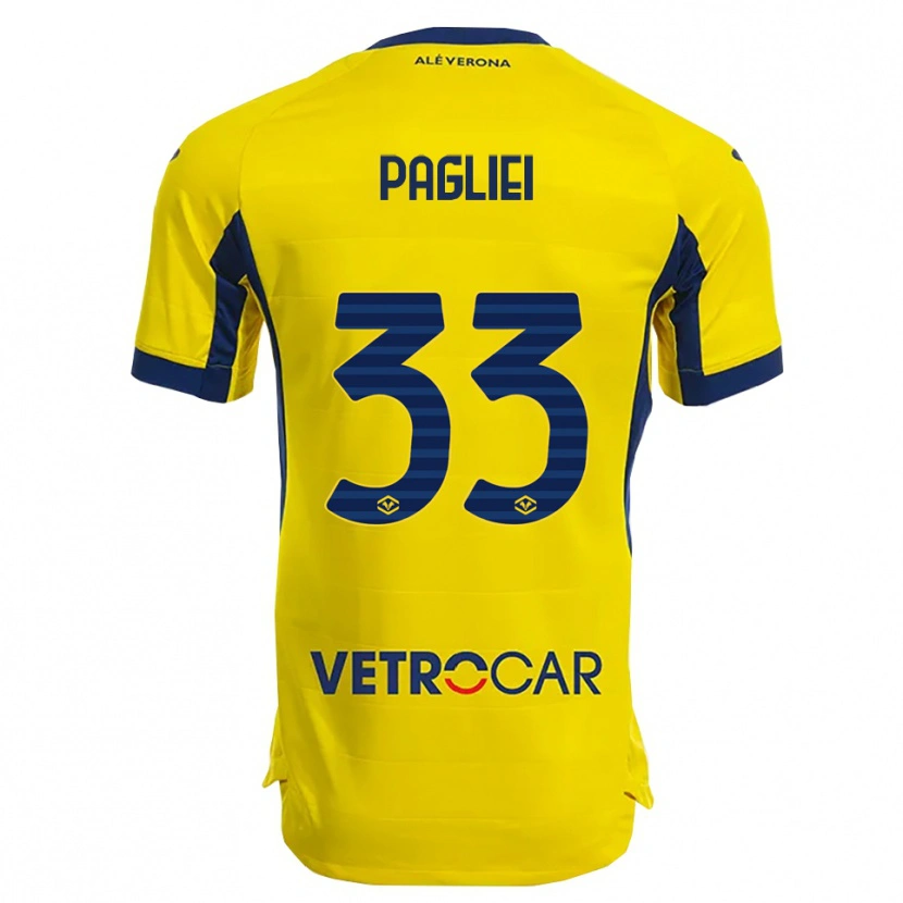Danxen Mujer Camiseta Matteo Pagliei #33 Amarillo Marino 2ª Equipación 2025/26 La Camisa