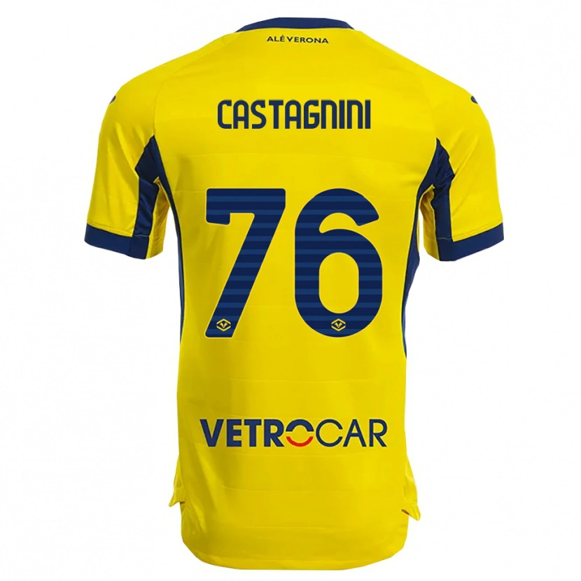 Danxen Mujer Camiseta Mirko Castagnini #76 Amarillo Marino 2ª Equipación 2025/26 La Camisa
