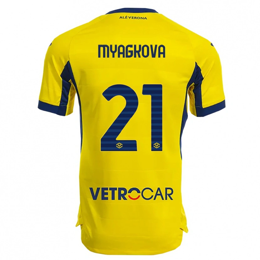 Danxen Mujer Camiseta Alina Myagkova #21 Amarillo Marino 2ª Equipación 2025/26 La Camisa
