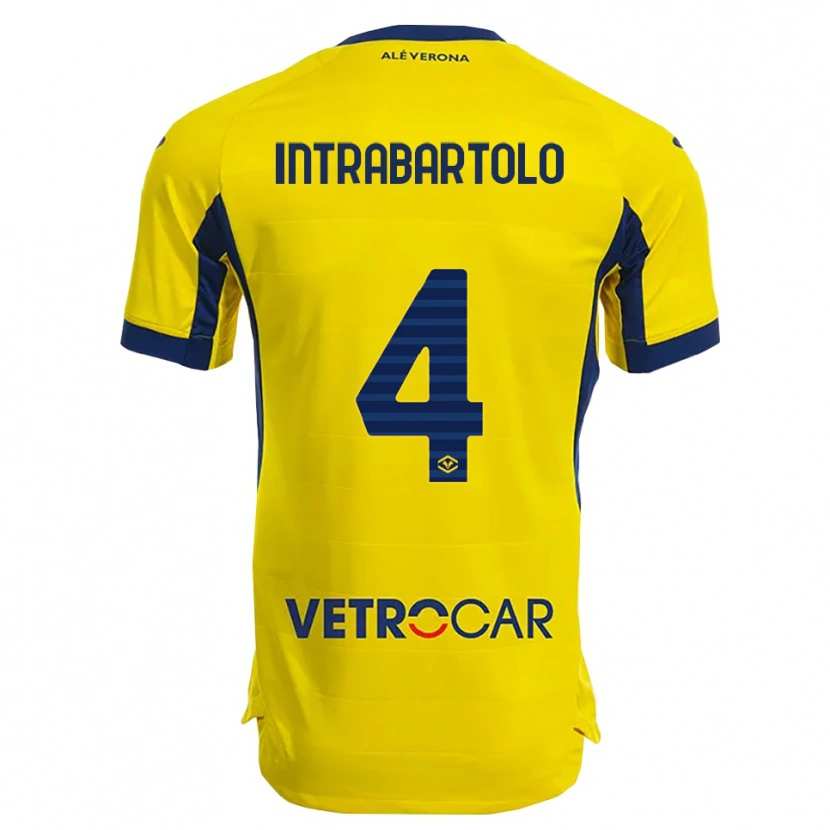 Danxen Mujer Camiseta Denis Intrabartolo #4 Amarillo Marino 2ª Equipación 2025/26 La Camisa