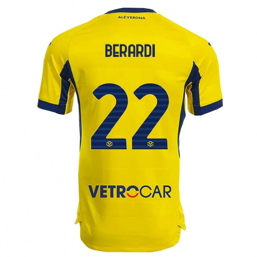 Danxen Mujer Camiseta Alessandro Berardi #22 Amarillo Marino 2ª Equipación 2025/26 La Camisa