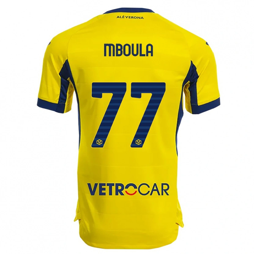Danxen Mujer Camiseta Jordi Mboula #77 Amarillo Marino 2ª Equipación 2025/26 La Camisa