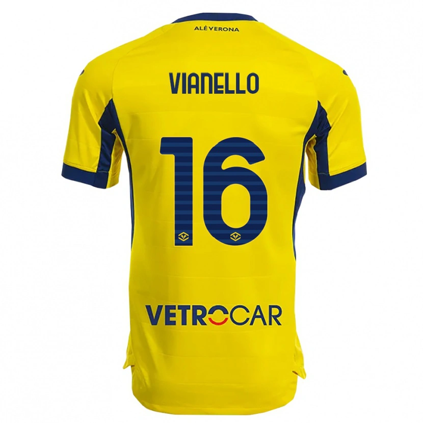 Danxen Mujer Camiseta Diego Vianello #16 Amarillo Marino 2ª Equipación 2025/26 La Camisa