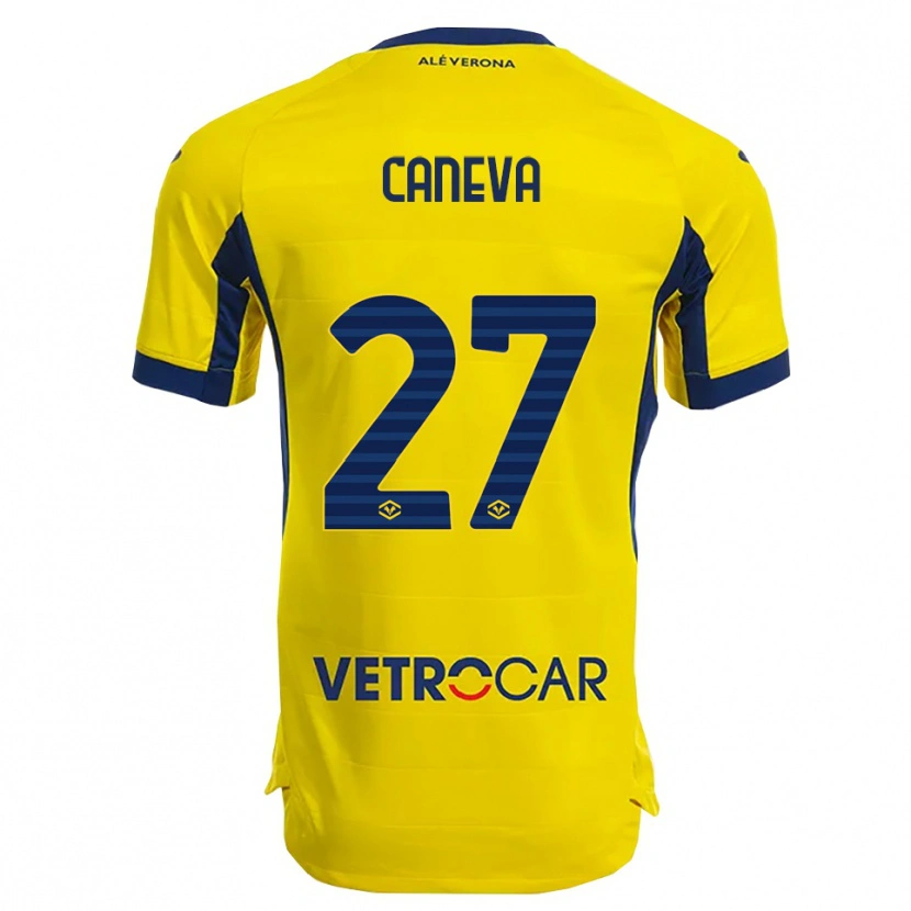 Danxen Mujer Camiseta Elia Caneva #27 Amarillo Marino 2ª Equipación 2025/26 La Camisa