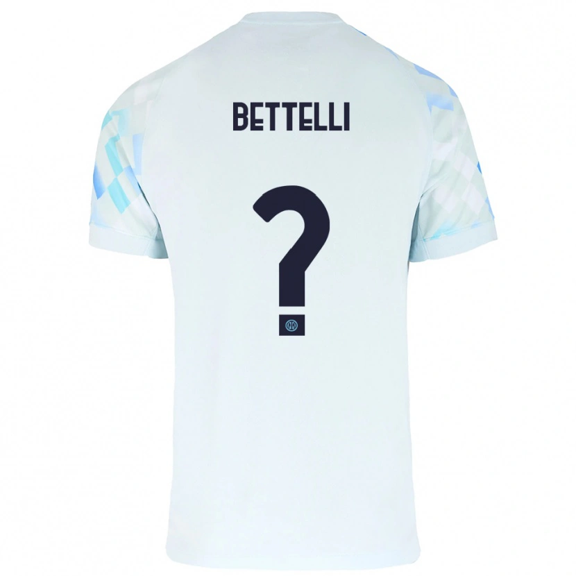 Danxen Mujer Camiseta Luca Bettelli #0 Blanco Azul 2ª Equipación 2025/26 La Camisa