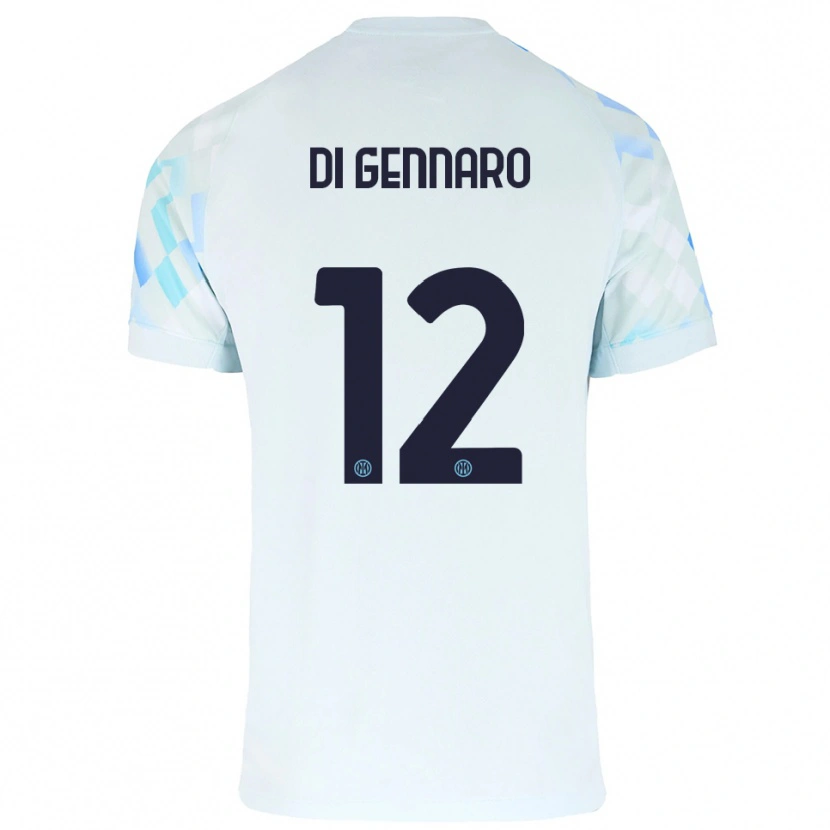 Danxen Mujer Camiseta Raffaele Di Gennaro #12 Blanco Azul 2ª Equipación 2025/26 La Camisa