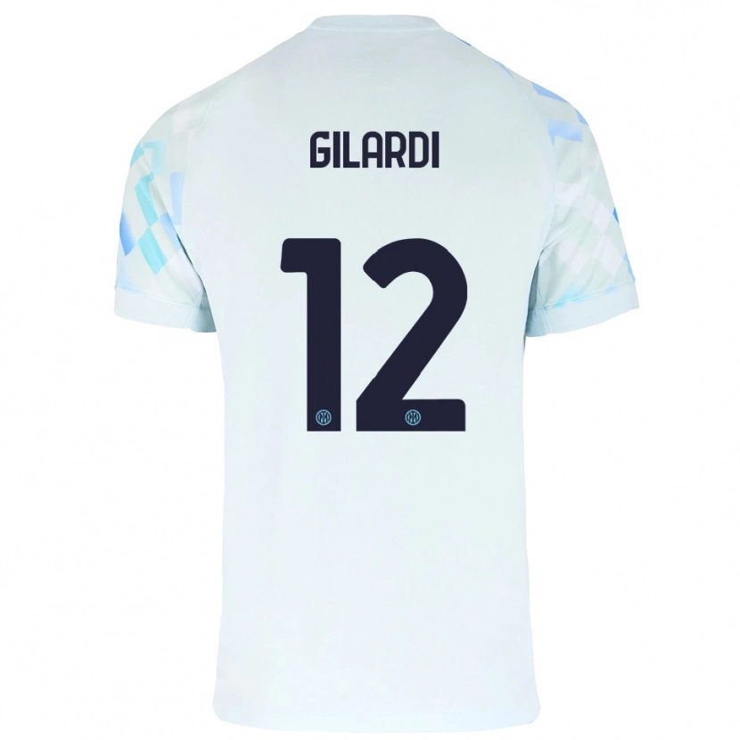 Danxen Mujer Camiseta Astrid Gilardi #12 Blanco Azul 2ª Equipación 2025/26 La Camisa