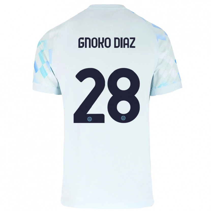 Danxen Mujer Camiseta Hillary Gnoko Diaz #28 Blanco Azul 2ª Equipación 2025/26 La Camisa