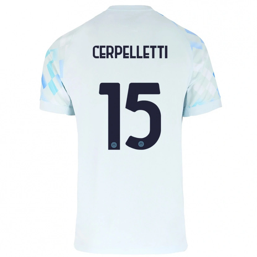 Danxen Mujer Camiseta Filippo Cerpelletti #15 Blanco Azul 2ª Equipación 2025/26 La Camisa