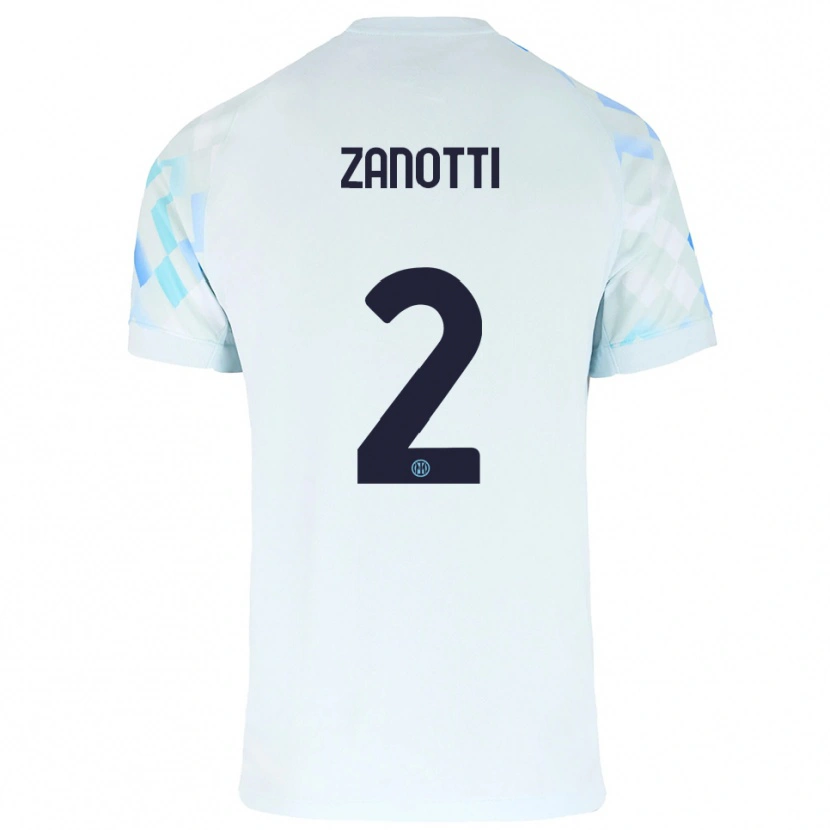 Danxen Mujer Camiseta Mattia Zanotti #2 Blanco Azul 2ª Equipación 2025/26 La Camisa