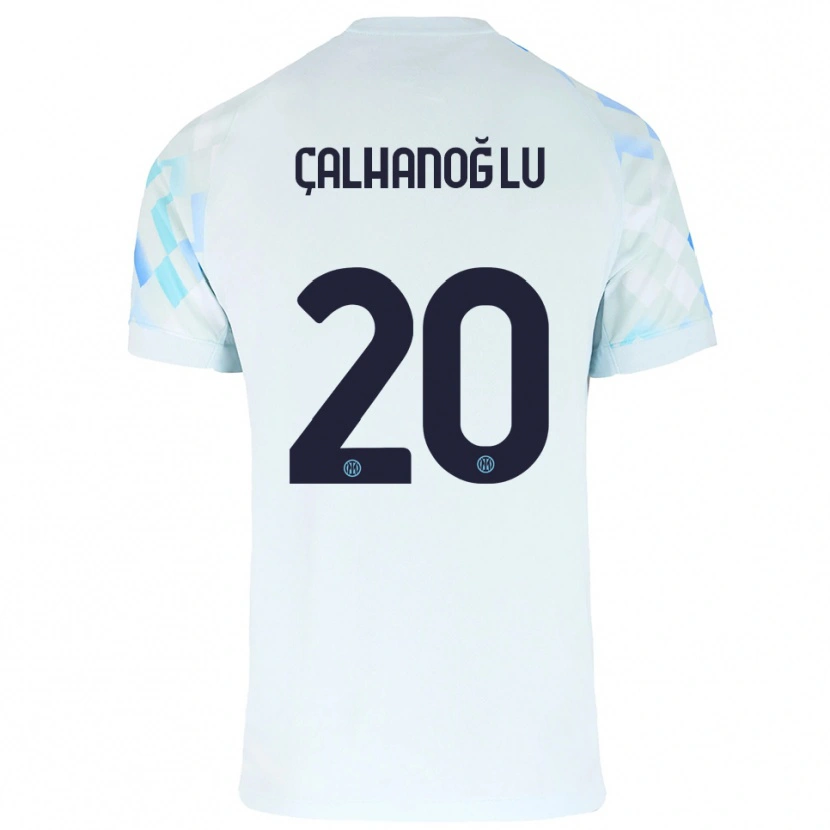 Danxen Mujer Camiseta Hakan Çalhanoğlu #20 Blanco Azul 2ª Equipación 2025/26 La Camisa
