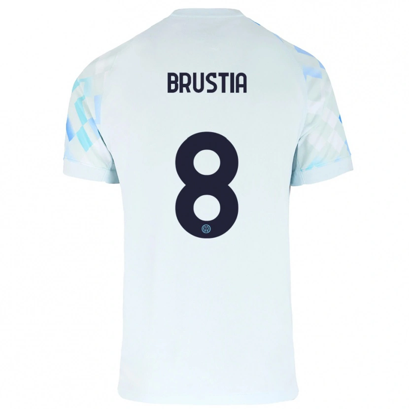 Danxen Mujer Camiseta Martina Brustia #8 Blanco Azul 2ª Equipación 2025/26 La Camisa