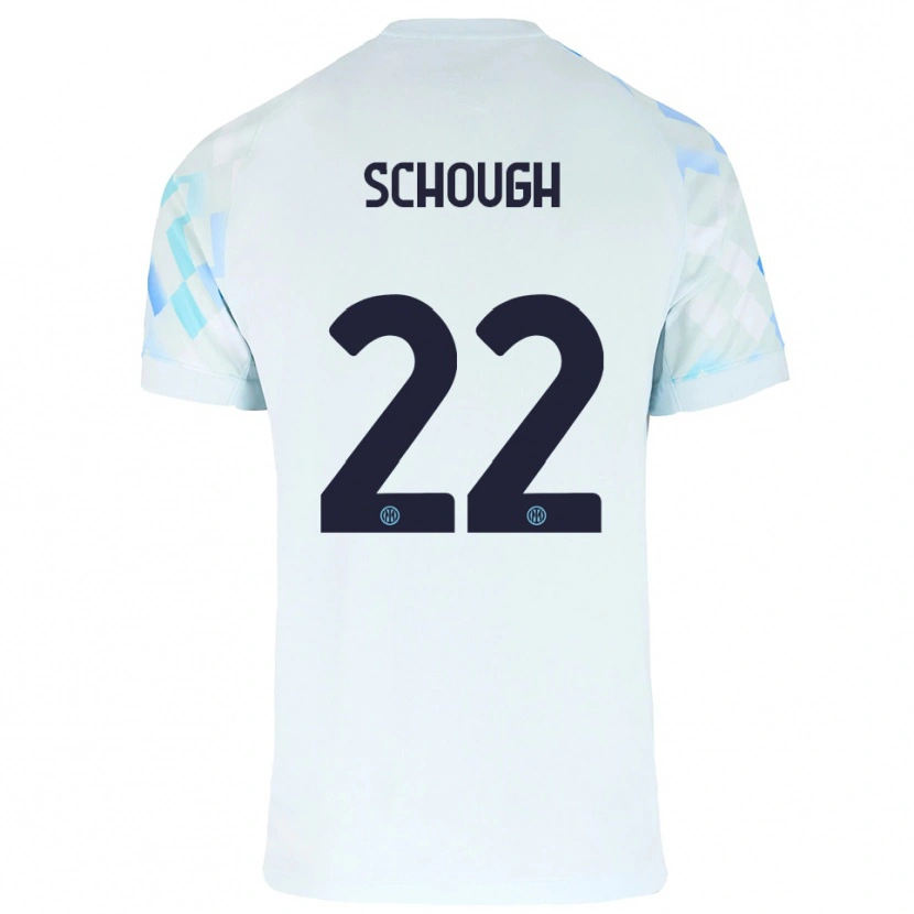 Danxen Mujer Camiseta Olivia Schough #22 Blanco Azul 2ª Equipación 2025/26 La Camisa