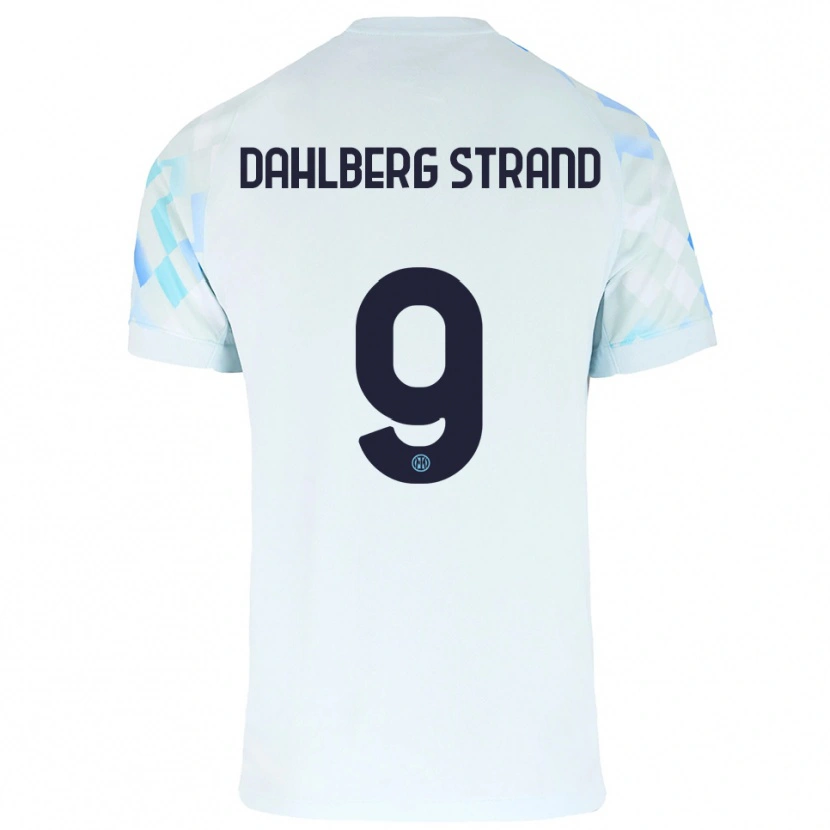 Danxen Mujer Camiseta Jonas Dahlberg Strand #9 Blanco Azul 2ª Equipación 2025/26 La Camisa