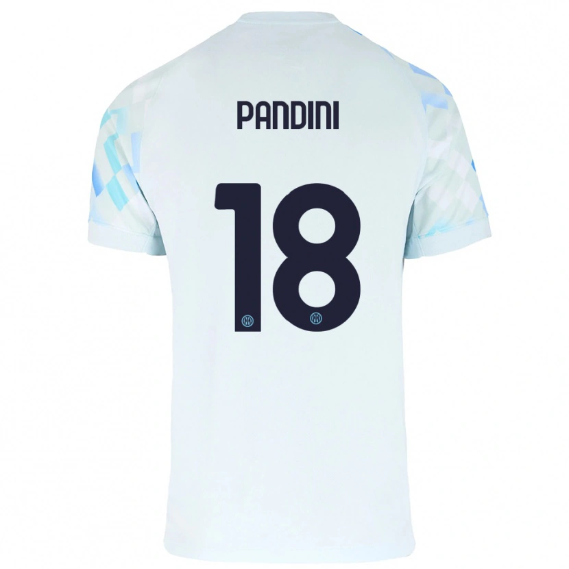 Danxen Mujer Camiseta Marta Pandini #18 Blanco Azul 2ª Equipación 2025/26 La Camisa