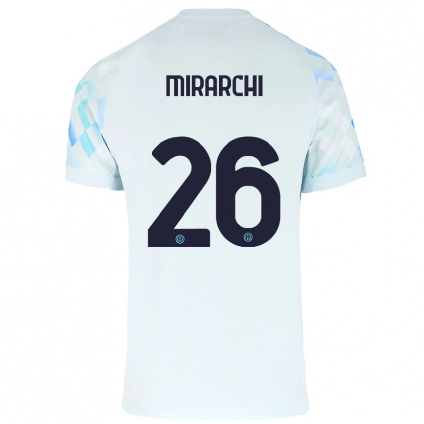 Danxen Mujer Camiseta Mattia Mirarchi #26 Blanco Azul 2ª Equipación 2025/26 La Camisa