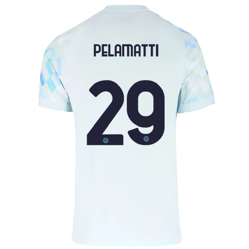 Danxen Mujer Camiseta Andrea Pelamatti #29 Blanco Azul 2ª Equipación 2025/26 La Camisa