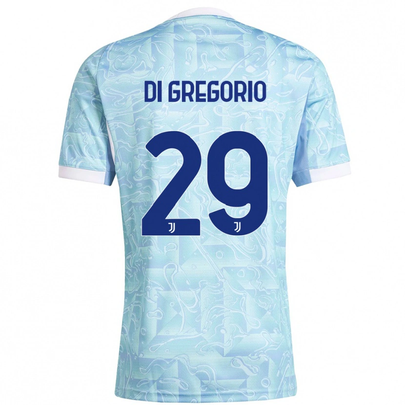 Danxen Mujer Camiseta Michele Di Gregorio #29 Azul Cielo Amarillo 2ª Equipación 2025/26 La Camisa