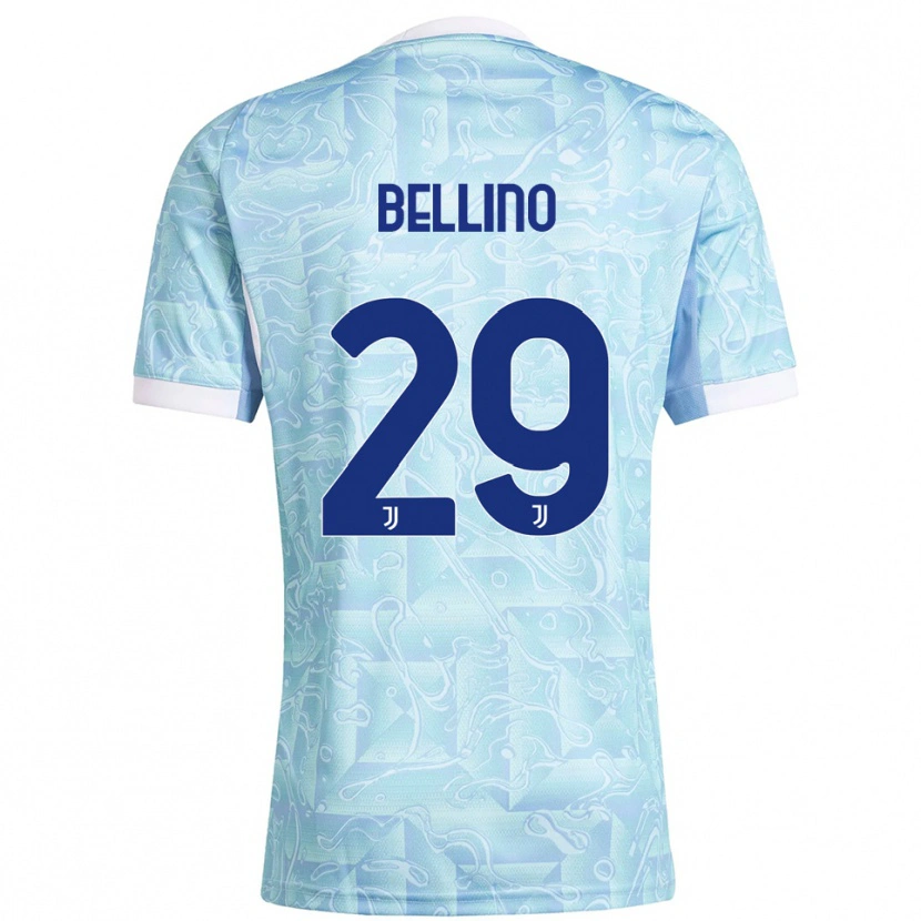 Danxen Mujer Camiseta Filippo Bellino #29 Azul Cielo Amarillo 2ª Equipación 2025/26 La Camisa