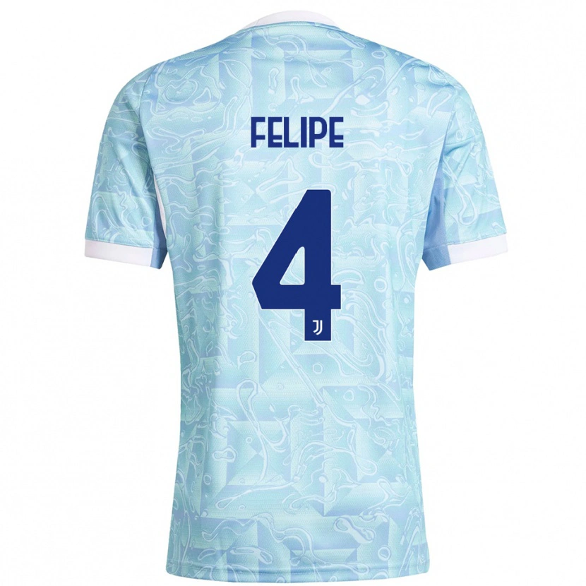 Danxen Mujer Camiseta Pedro Felipe #4 Azul Cielo Amarillo 2ª Equipación 2025/26 La Camisa