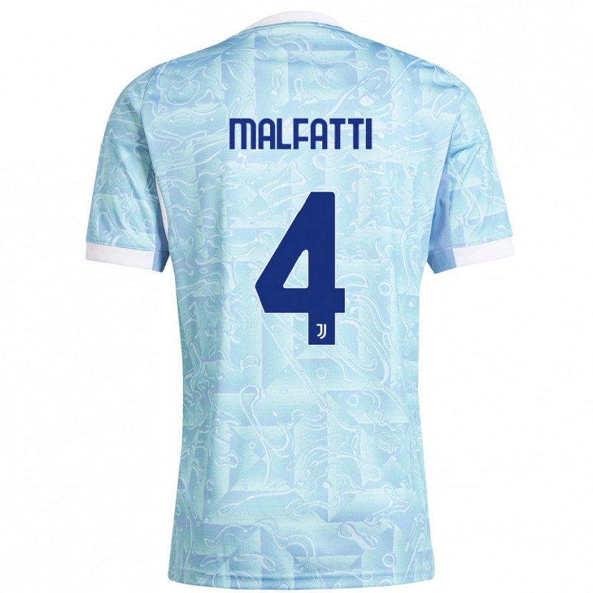 Danxen Mujer Camiseta Tiago Malfatti #4 Azul Cielo Amarillo 2ª Equipación 2025/26 La Camisa