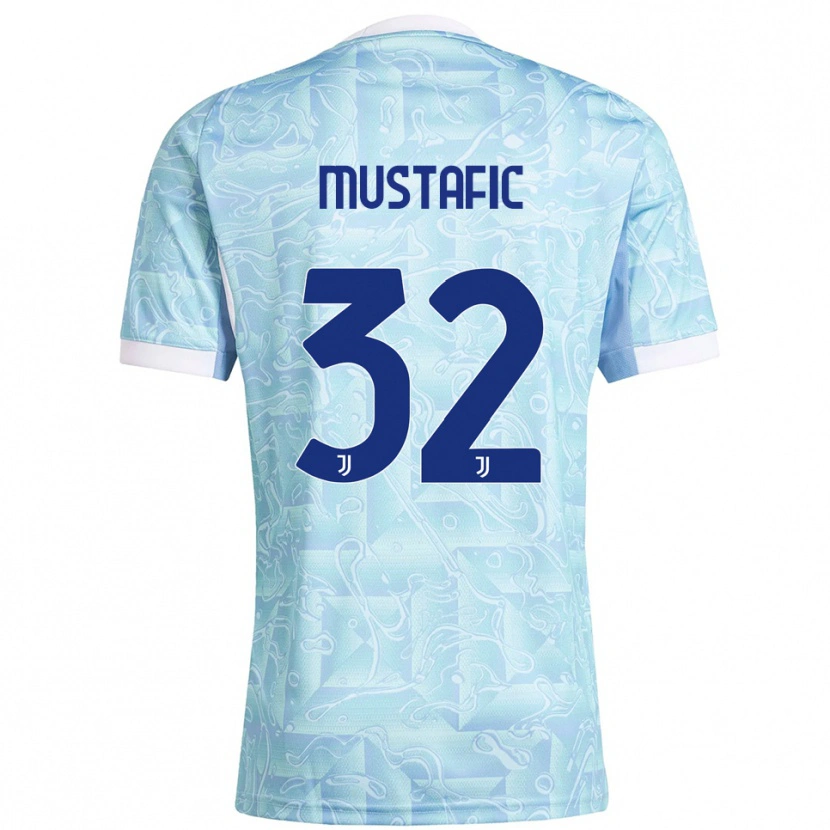 Danxen Mujer Camiseta Emma Mustafic #32 Azul Cielo Amarillo 2ª Equipación 2025/26 La Camisa