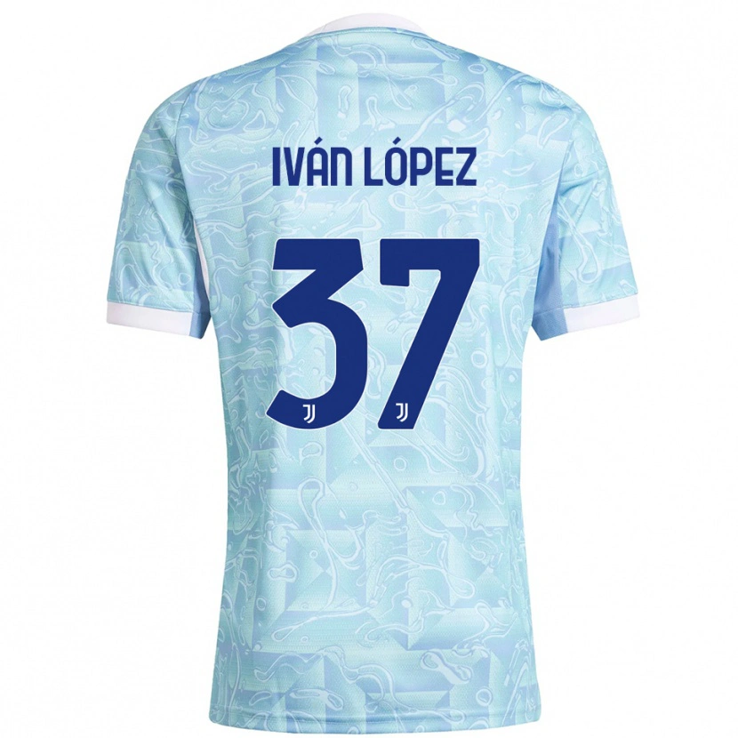 Danxen Mujer Camiseta Iván López #37 Azul Cielo Amarillo 2ª Equipación 2025/26 La Camisa