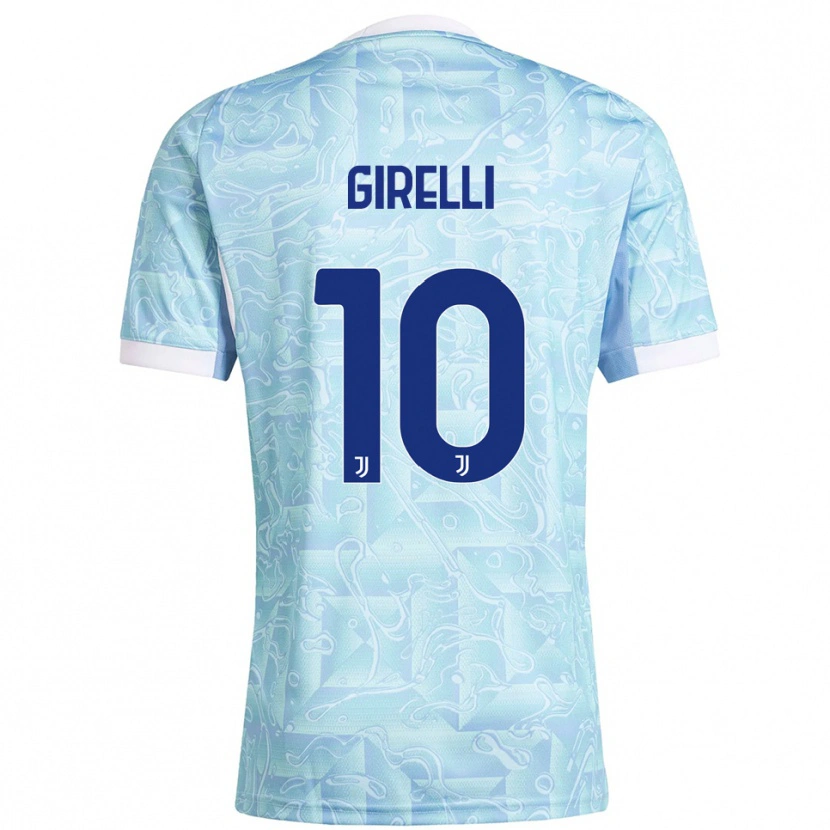Danxen Mujer Camiseta Cristiana Girelli #10 Azul Cielo Amarillo 2ª Equipación 2025/26 La Camisa