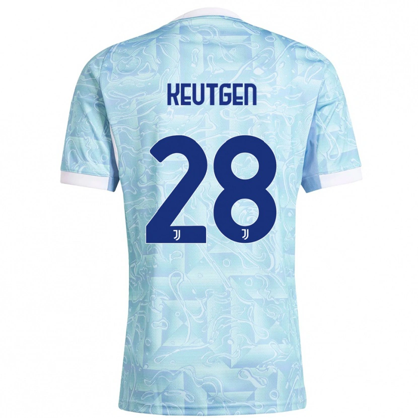 Danxen Mujer Camiseta Enzo Keutgen #28 Azul Cielo Amarillo 2ª Equipación 2025/26 La Camisa