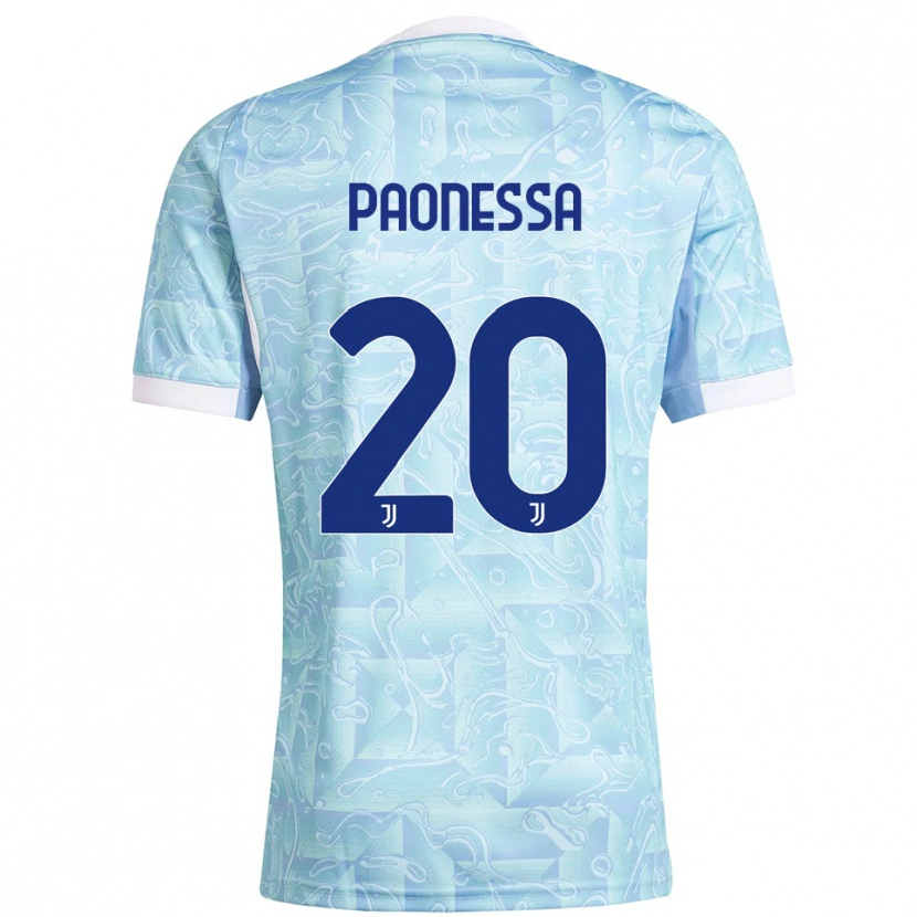 Danxen Mujer Camiseta Riccardo Paonessa #20 Azul Cielo Amarillo 2ª Equipación 2025/26 La Camisa